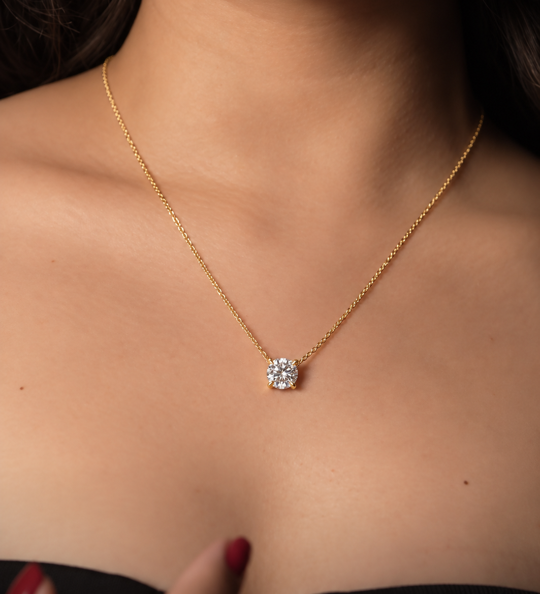 Round Solitaire Pendant