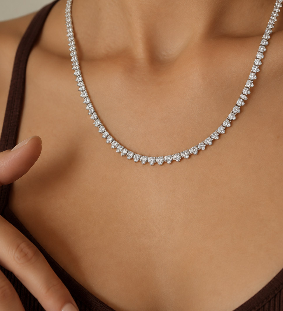 Four-Prong Tennis Necklace