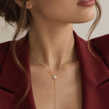 Bezel Lariat Necklace