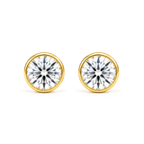 Bezel Set Lab Diamond Stud Earrings