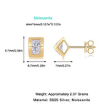 Moissanite Cube Studs