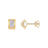 Moissanite Cube Studs