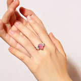 3.0ct Pink Petal Drop Ring