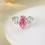 3.0ct Pink Petal Drop Ring