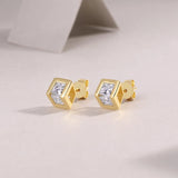 Moissanite Cube Studs