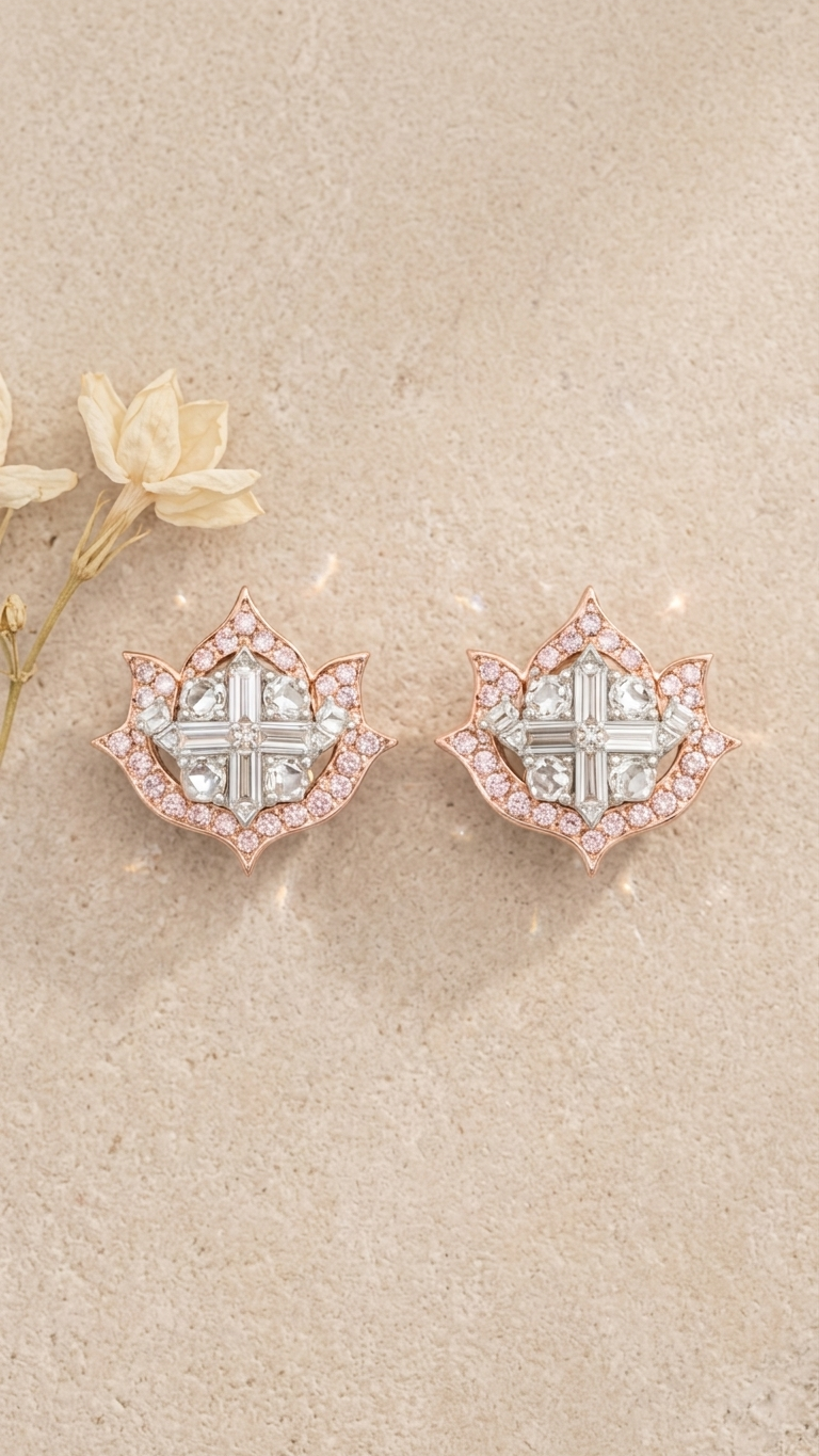 Lotus No. 04 Blush Brooch flat lay - Adrisya