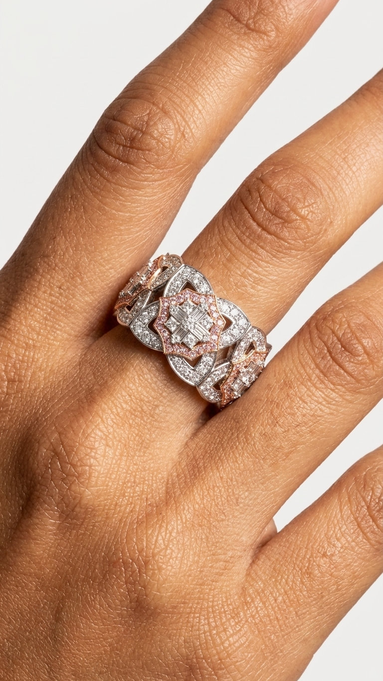 Lotus No. 04 Blush Ring on hand - Adrisya