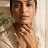 Lotus No. 04 Blush Ring worn lifestyle - Adrisya