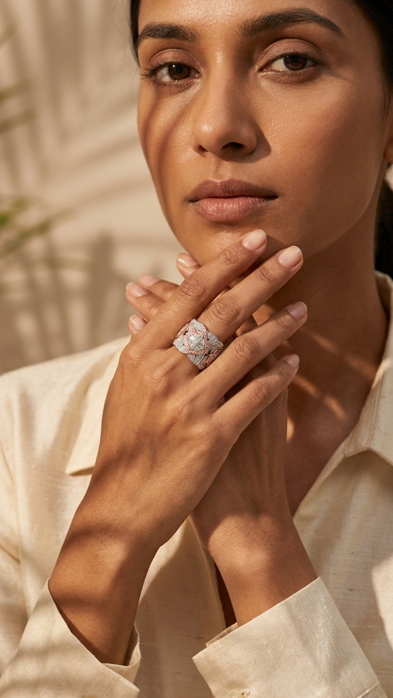 Lotus No. 04 Petal Ring lifestyle on model - Adrisya