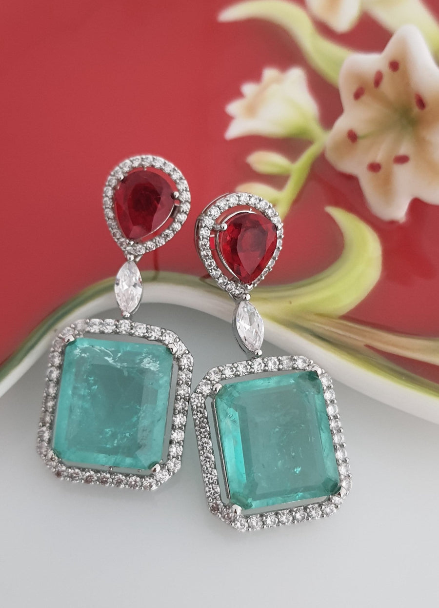 Red and Aquamarine Doublet Drops