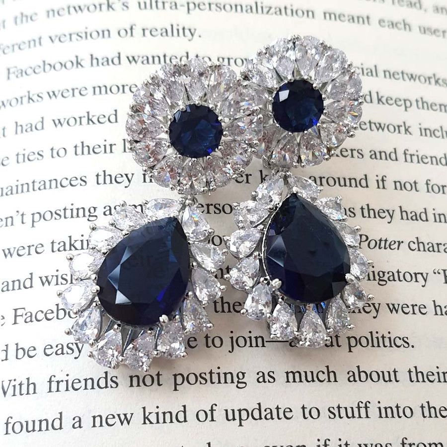 Dazzling Blue Earrings - Adrisya - Earrings