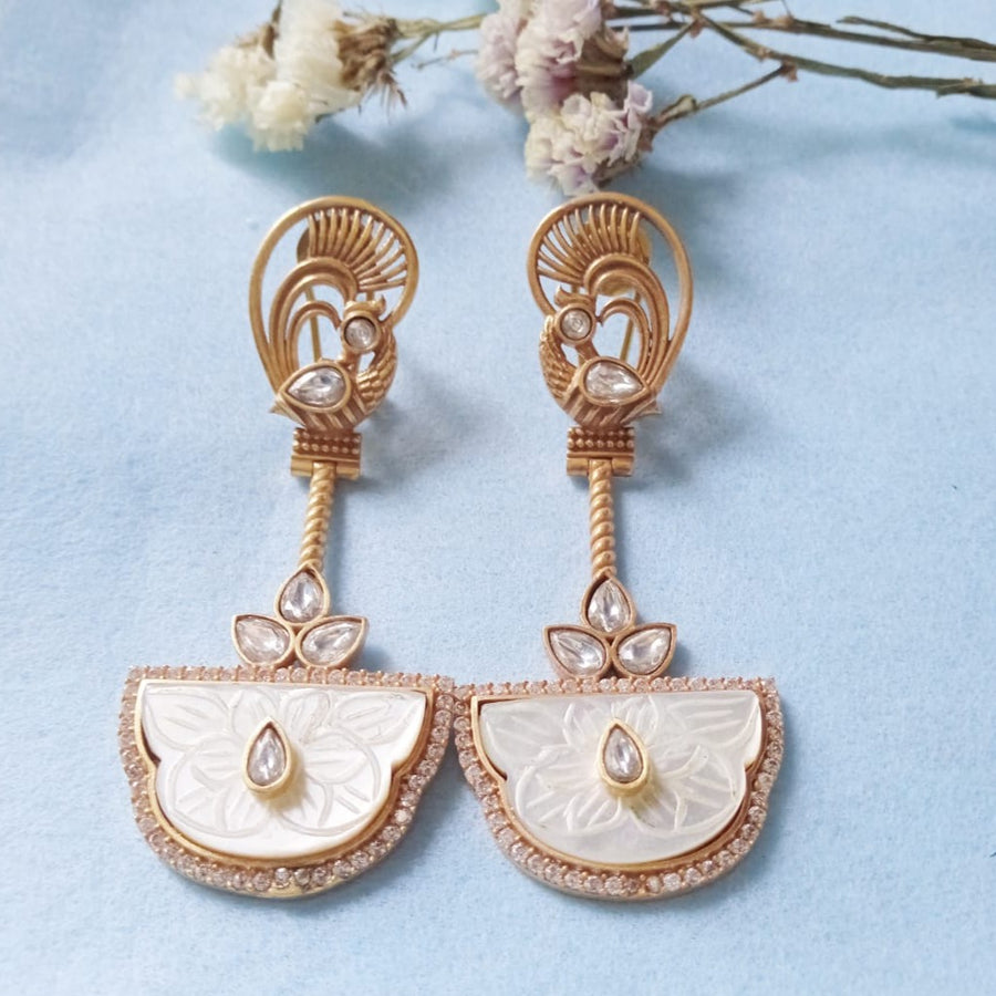 Handcrafted Kundan Earrings - Adrisya - Earrings