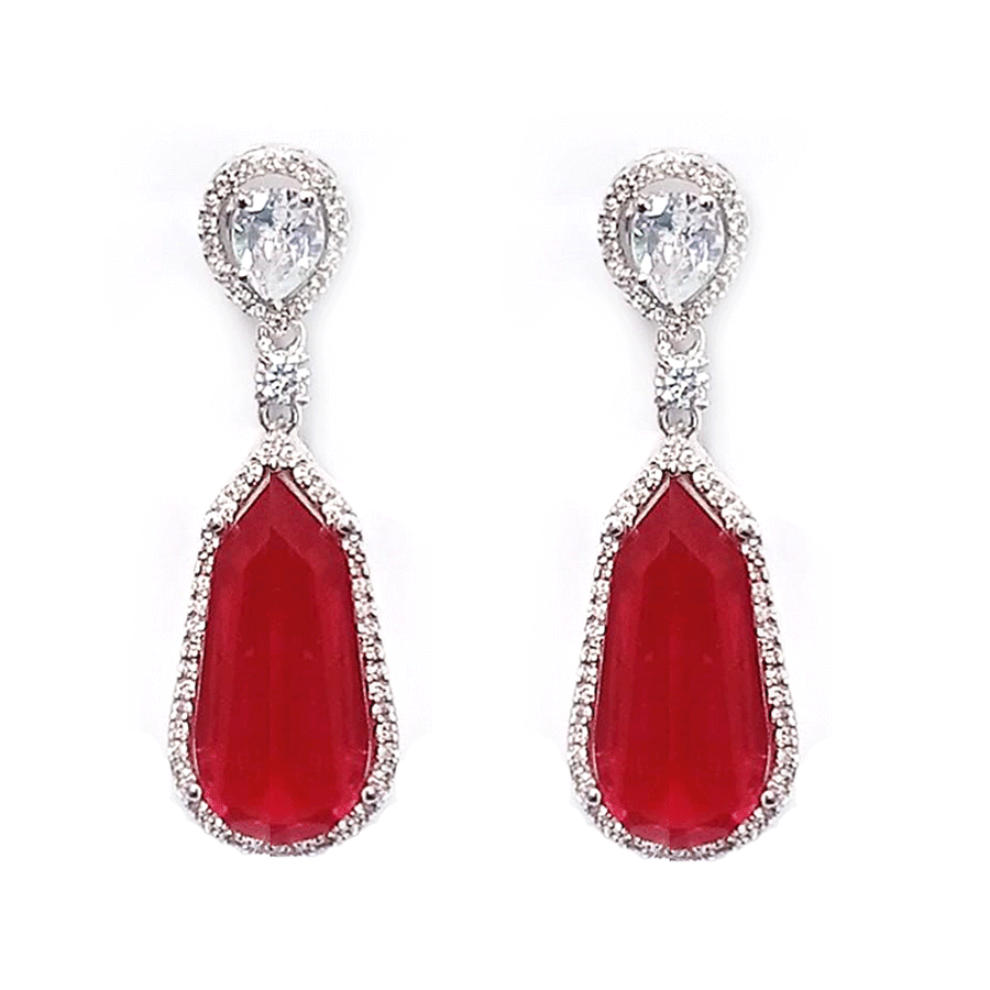 Radiant Red Drops - Adrisya - Earrings