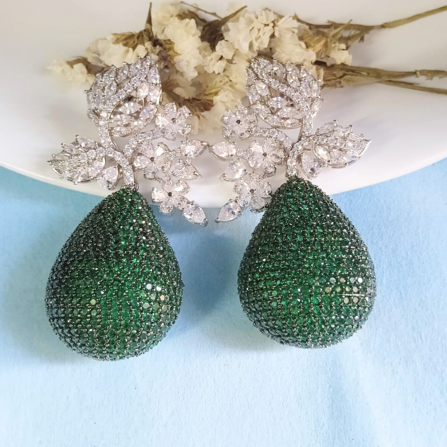 Green Goddess Earrings - Adrisya - Earrings