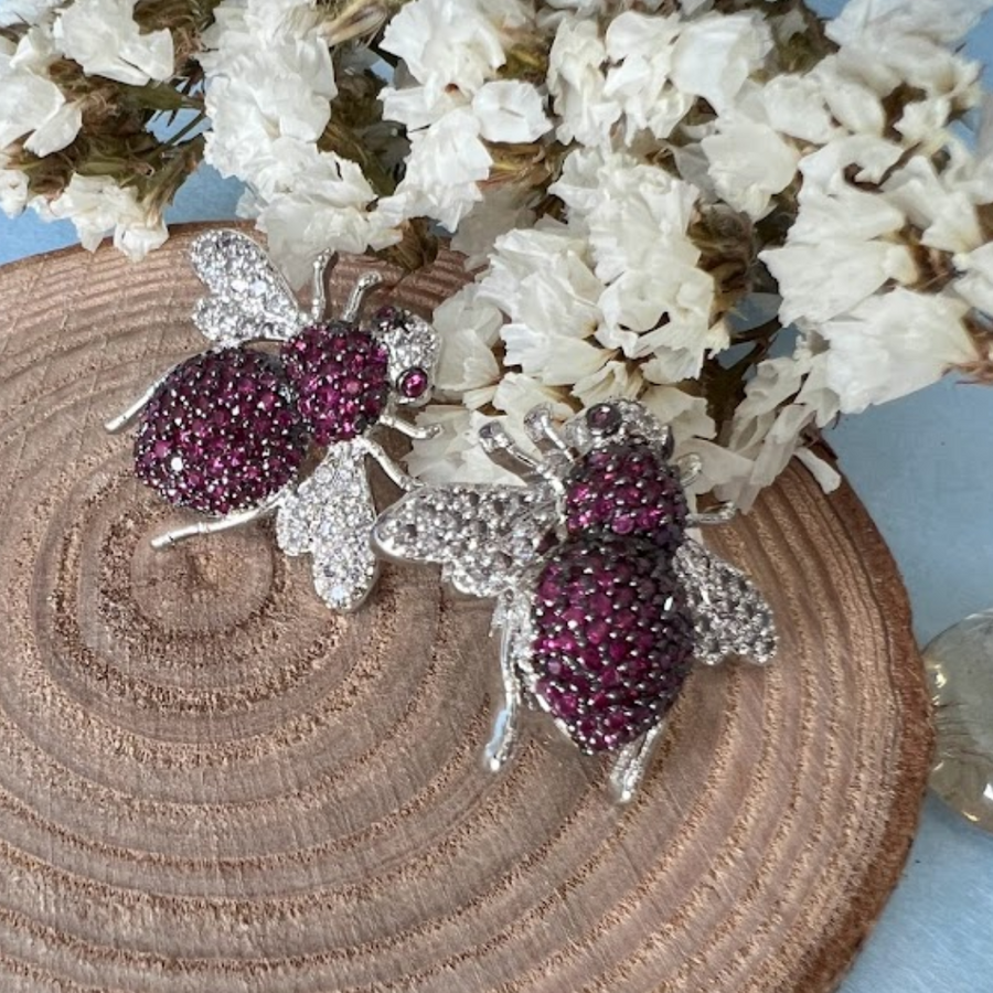 Buzzing Bee Pink Diamond Earrings